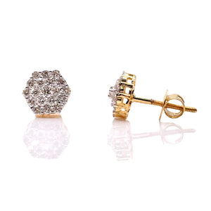 0.45 CT. Natural Diamond Stud Earrings In 10 KT Yellow Gold