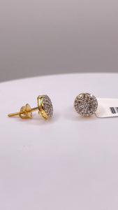 0.30 CT. Natural Diamond Round Shape Stud Earrings In 10 KT Yellow Gold