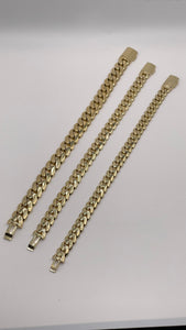 Solid Miami Cuban Bracelet With Box Lock In 10 KT Yellow Gold