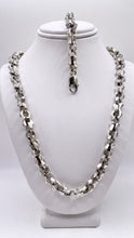 Load image into Gallery viewer, 8mm Unique Link Chain &amp; Bracelet Combo In 10 KT White Gold