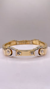 14.7mm 14 KT Yellow & White Gold Mens Bracelet