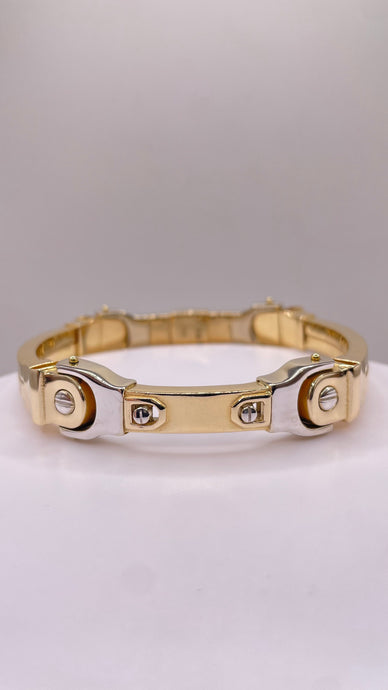 14.7mm 14 KT Yellow & White Gold Mens Bracelet