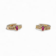 Load image into Gallery viewer, Baby Hoop Earrings In 10 KT Yellow Gold With CZ