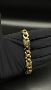 11.3mm Cuban X Diamond Cut Gucci Link In 10 KT Yellow Gold