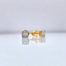 Load image into Gallery viewer, 0.13 CT. Natural Diamond Square Shape Stud Earrings In 10 KT Yellow Gold
