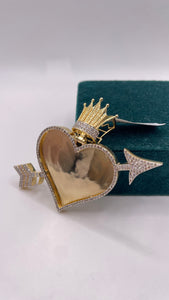 2.40 CT. Natural Diamond Heart Shape Memorial Pendant In 10 KT Yellow Gold
