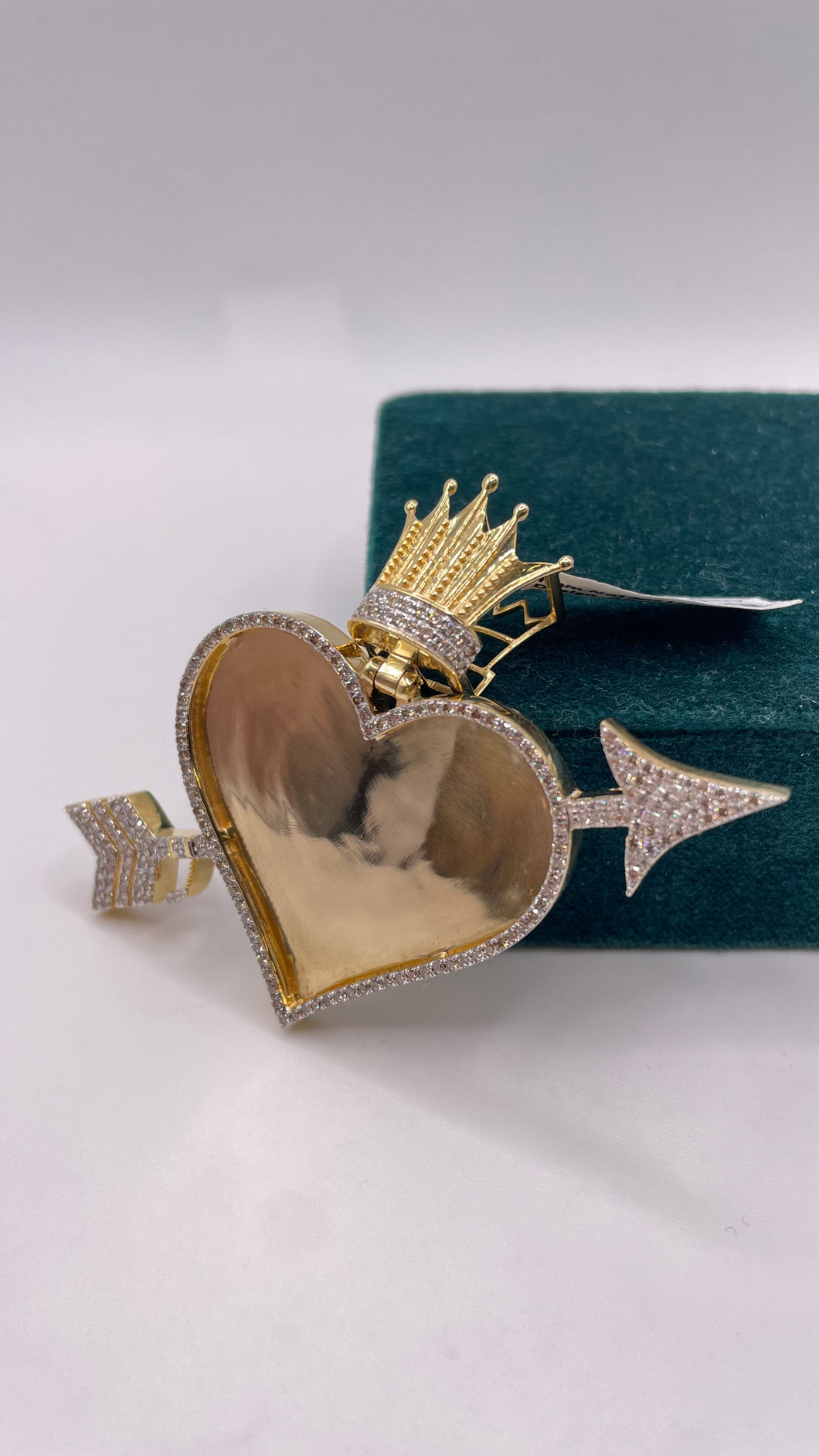 2.40 CT. Natural Diamond Heart Shape Memorial Pendant In 10 KT Yellow Gold