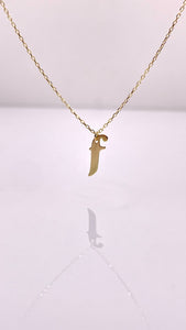 Dainty Initial Pendent & Chain Combo In 10 KT Yellow Gold