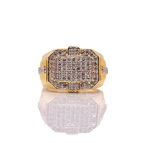 1.03 CT. Natural Diamond Men’s Ring In 10 KT Yellow Gold