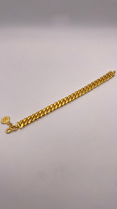 9.3mm Solid Miami Cuban Link Bracelet In 24 KT Yellow Gold