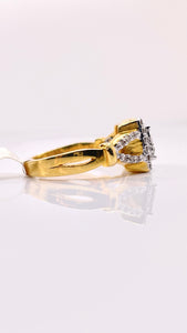 0.55 CT. Natural Diamond Women’s Square Shape Ring In 10 KT Yellow Gold