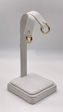 Load image into Gallery viewer, Stunning 10 KT Yellow Gold Diamond Cut Hoop Earrings