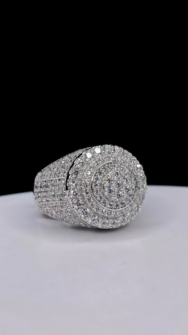 Men’s Round Shape Silver Ring With CZ