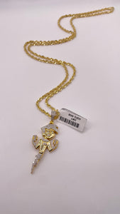 0.80 CT. Natural Diamond Danny Phantom Pendent & Rope Chain Combo In 10 KT Yellow Gold