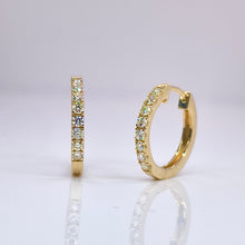 Load image into Gallery viewer, 0.23 CT. T.D.W Natural Diamond Hoop Earrings In 10 KT Yellow Gold