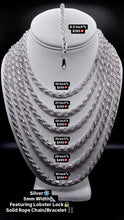 Load image into Gallery viewer, 5mm Solid Rope Chain/Bracelet In Silver