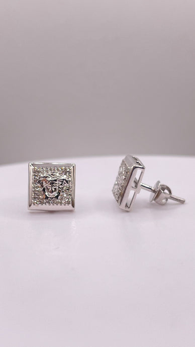 0.13 CT. Natural Diamond Square Shape Stud Earrings In 10 KT White Gold