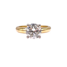 Load image into Gallery viewer, 2.01 CT. Natural Round Diamond Solitaire Engagement Ring In 18 KT Yellow Gold