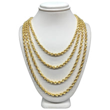 Load image into Gallery viewer, 4mm Solid Rope Chain In 10 KT Yellow Gold