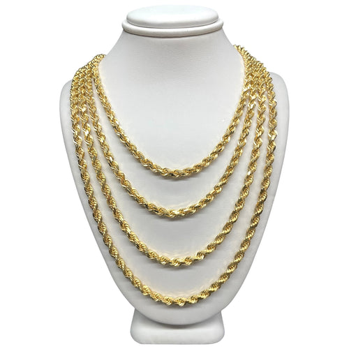 4mm Solid Rope Chain In 10 KT Yellow Gold