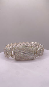 16.00 CT. Lab Grown Diamond Miami Cuban Link Bracelet In Silver