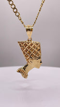 Load image into Gallery viewer, Nefertiti Pendent &amp; Chain Combo In 10 KT Yellow Gold