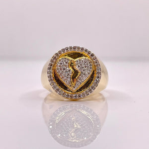 0.37 CT. Natural Diamond Broken Heart Ring In 10 KT Yellow Gold