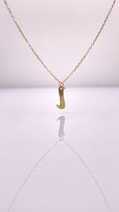 Dainty Initial Pendent & Chain Combo In 10 KT Yellow Gold