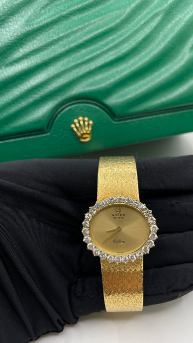 Women’s Diamond 18 KT Gold Rolex Cellini Watch