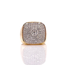 Load image into Gallery viewer, 1.13 CT. Natural Diamond Men’s Square Ring In 14 KT Yellow Gold