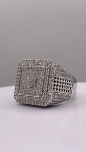 Men’s Silver Square Shape Ring With CZ