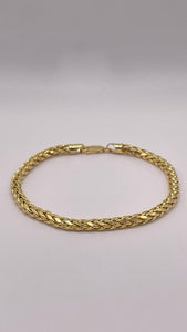 3.9mm Palm Wheat Franco In 10 KT Yellow Gold