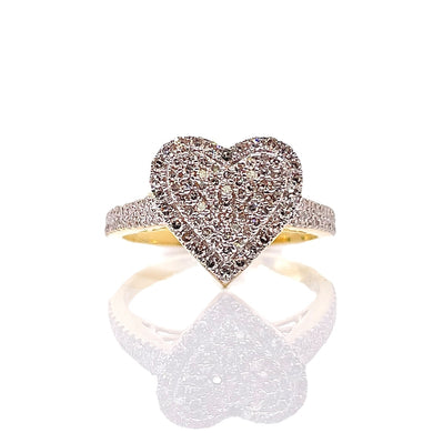 0.51 CT. Beautiful Natural Diamond Heart Ring In 10 KT Yellow Gold