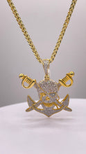 Load image into Gallery viewer, 0.68 CT. Natural Diamond Skull Pendent &amp; Franco Chain Combo In 10 KT Yellow Gold