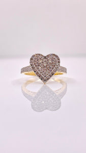 0.51 CT. Beautiful Natural Diamond Heart Ring In 10 KT Yellow Gold