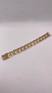 17mm Solid Diamond Cut Men’s Bracelet In 10 KT Yellow Gold