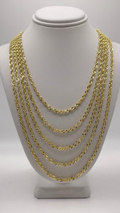 2.9mm Diamond Cut Rope Chain In 10 KT Yellow Gold