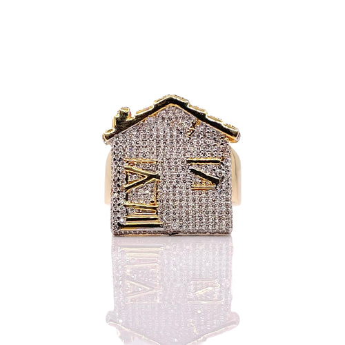 1.22 CT. Natural Diamond Trap House Ring In 10 KT Yellow Gold