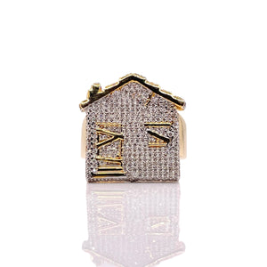 1.22 CT. Natural Diamond Trap House Ring In 10 KT Yellow Gold