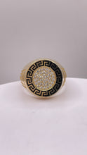 Load image into Gallery viewer, CZ Greek Key Design Men’s Ring In 14 KT Yellow Gold