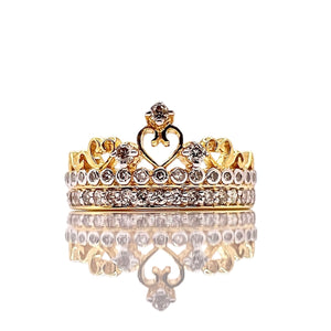0.46 CT. Natural Diamond Tiara Ring Set In 10 KT Yellow Gold