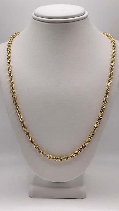 3.7mm Rope Chain In 14 KT Yellow Gold