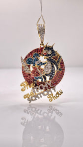 1.86 CT. Natural Diamond The Itchy & Scratchy Show Pendent In 10 KT Yellow Gold