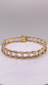 10.3mm Two-Tone Men’s Bracelet In 10 KT Yellow & White Gold