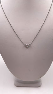 Beautiful 0.25 CT. Three-Stone Natural Diamond Necklace In 18 KT White Gold