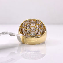 Load image into Gallery viewer, 1.13 CT. Natural Diamond Men’s Square Ring In 14 KT Yellow Gold