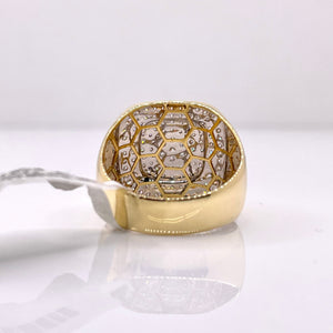 1.13 CT. Natural Diamond Men’s Square Ring In 14 KT Yellow Gold