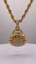 Load image into Gallery viewer, 1.20 CT. Natural Diamond Solid Buddha Pendant In 14 KT Yellow Gold