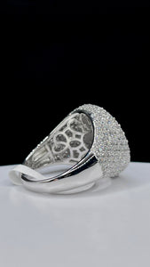 Marijuana Leaf Silver Men’s Ring With CZ