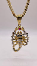 Load image into Gallery viewer, Two-Tone Scorpion Pendent In 10 KT Yellow &amp; White Gold With CZ